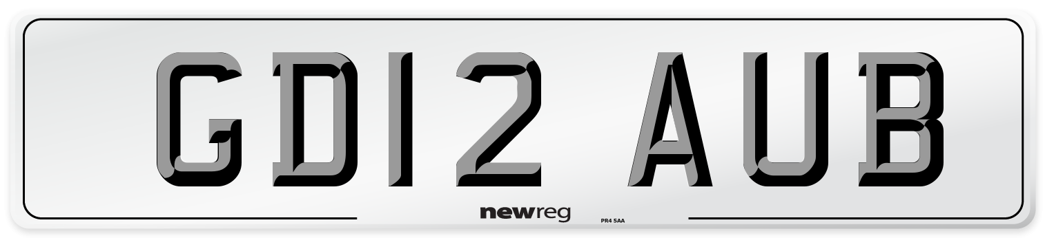 GD12 AUB Number Plate from New Reg